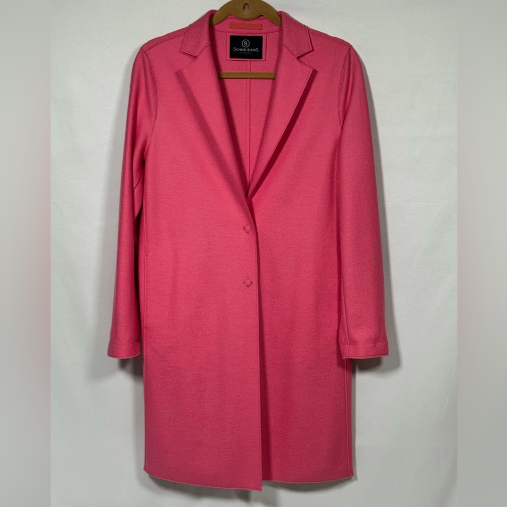 Schneiders Salzburg Lightweight Wool Long Coat – Early Bird Pink | Size 6